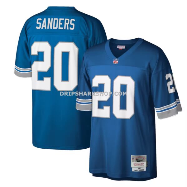 Mens Mitchell And Ness Barry Sanders Blue Detroit Lions Legacy Replica Jersey