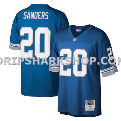 Mens Mitchell And Ness Barry Sanders Blue Detroit Lions Legacy Replica Jersey