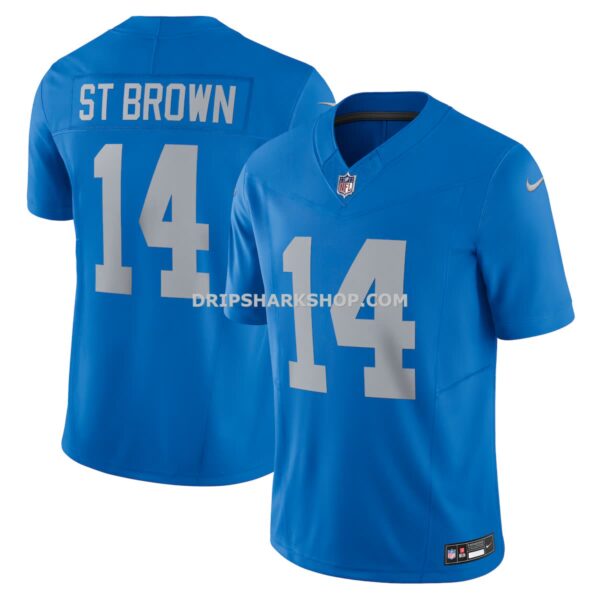 Mens Nike Amon Ra St Brown Blue Detroit Lions Vapor Fuse Alternate Limited Jersey