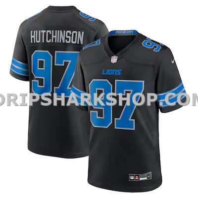 Mens Nike Aidan Hutchinson Black Detroit Lions 2nd Alternate Game Jersey