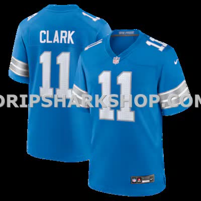 Mens Nike Damone Clark Blue Detroit Lions Team Game Jersey