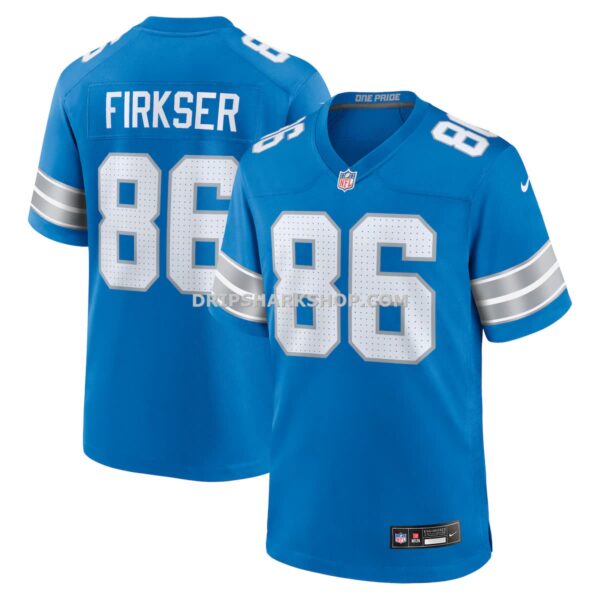 Mens Nike Anthony Firkser Blue Detroit Lions Team Game Jersey