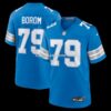 Mens Nike Larry Borom Blue Detroit Lions Team Game Jersey