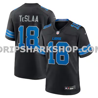 Mens Nike Isaac Teslaa Black Detroit Lions Alternate Game Player Jersey