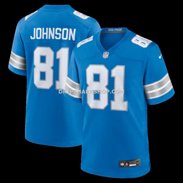 NFL11d6e3G04-ccd045 Mens Nike Calvin Johnson Blue Detroit Lions Team Retired Game Jersey
