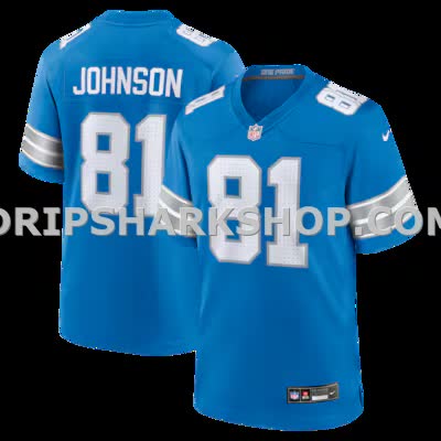 Mens Nike Calvin Johnson Blue Detroit Lions Team Retired Game Jersey