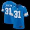 Mens Nike Kerby Joseph Blue Detroit Lions Team Game Jersey