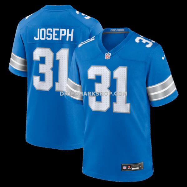 Mens Nike Kerby Joseph Blue Detroit Lions Team Game Jersey