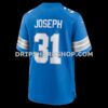 Mens Nike Kerby Joseph Blue Detroit Lions Team Game Jersey