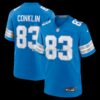 Mens Nike Tyler Conklin Blue Detroit Lions Team Game Jersey