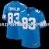 Mens Nike Tyler Conklin Blue Detroit Lions Team Game Jersey
