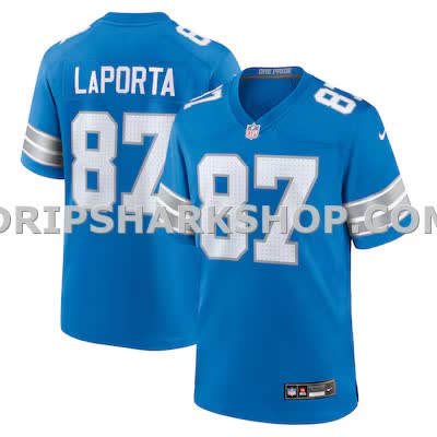 Mens Nike Sam Laporta Blue Detroit Lions Game Jersey