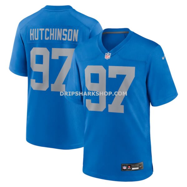 Mens Nike Aidan Hutchinson Blue Detroit Lions Alternate Game Jersey