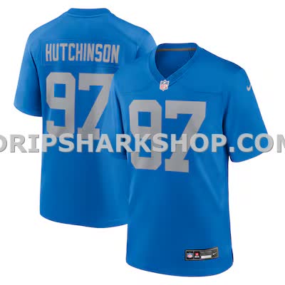 Mens Nike Aidan Hutchinson Blue Detroit Lions Alternate Game Jersey