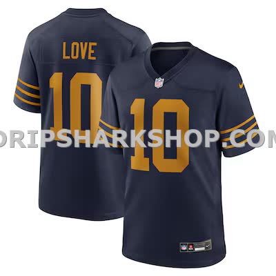 Mens Nike Jordan Love Navy Green Bay Packers The 1923 Classic Game Jersey