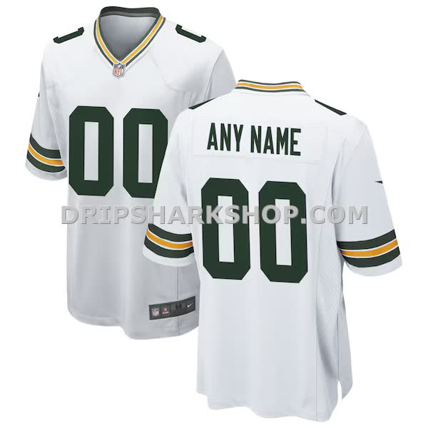 Mens Nike White Green Bay Packers Custom Game Jersey Pi3889000