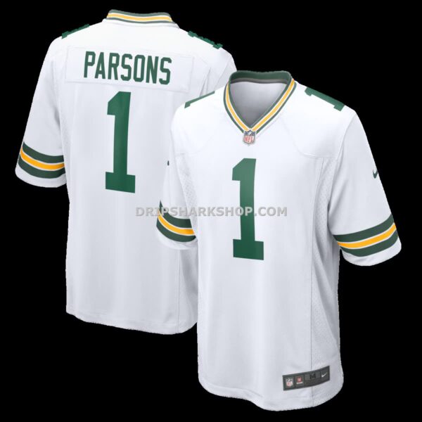 Mens Nike Micah Parsons White Green Bay Packers Game Player Jersey