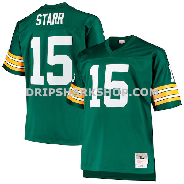 Mens Mitchell And Ness Bart Starr Green Green Bay Packers Big And Tall 1968 Retired Player Replica Jersey Pi4038000