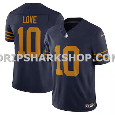 Mens Nike Jordan Love Navy Green Bay Packers The 1923 Classic Vapor Fuse Limited Jersey