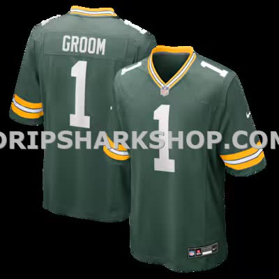 Mens Nike Number 1 Groom Green Green Bay Packers Game Jersey