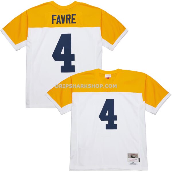 Mens Mitchell And Ness Brett Favre White Green Bay Packers 1994 Legacy Replica Jersey