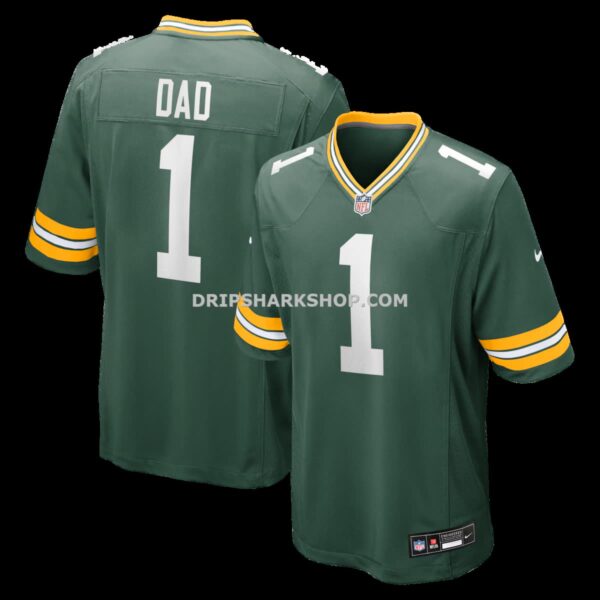 NFL1296a4G04-d5761f Mens Nike Number 1 Dad Green Green Bay Packers Game Jersey