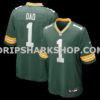 NFL1296a4M01-bf3c88 Mens Nike Number 1 Dad Green Green Bay Packers Game Jersey