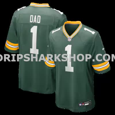 Mens Nike Number 1 Dad Green Green Bay Packers Game Jersey