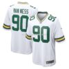 Mens Nike Lukas Van Ness White Green Bay Packers Game Jersey