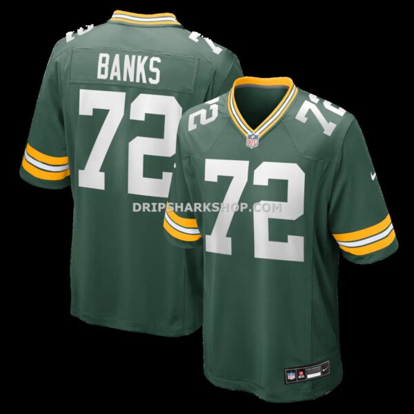 Mens Nike Brant Banks Green Green Bay Packers Team Game Jersey