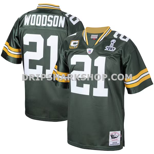 Mens Mitchell And Ness Charles Woodson Green Green Bay Packers 2010 Authentic Throwback Retired Player Jersey Pi3614000