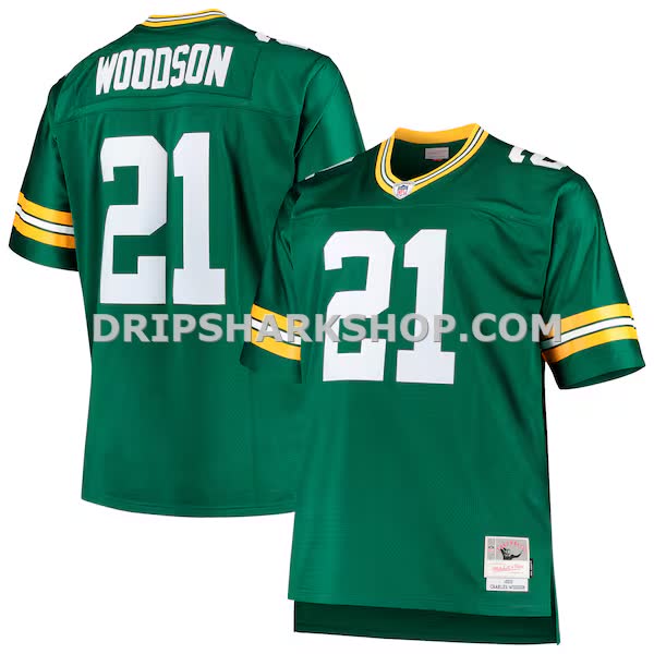 Mens Mitchell And Ness Charles Woodson Green Green Bay Packers Big And Tall 2010 Retired Player Replica Jersey Pi4025000