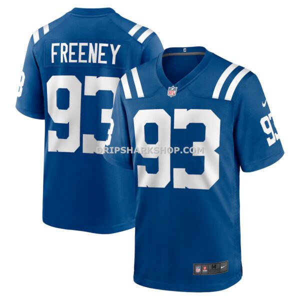 NFL142736G04-395d32 Mens Nike Dwight Freeney Royal Indianapolis Colts Team Retired Player Game Jersey