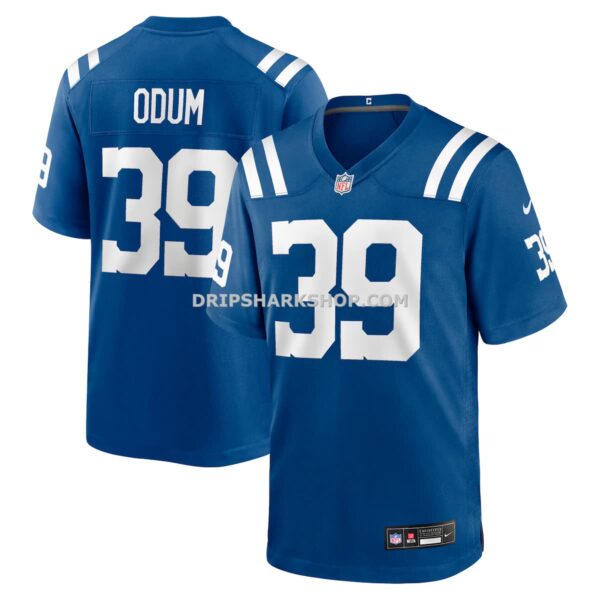 NFL14670fG04-c8bcdc Mens Nike George Odum Royal Indianapolis Colts Team Game Jersey
