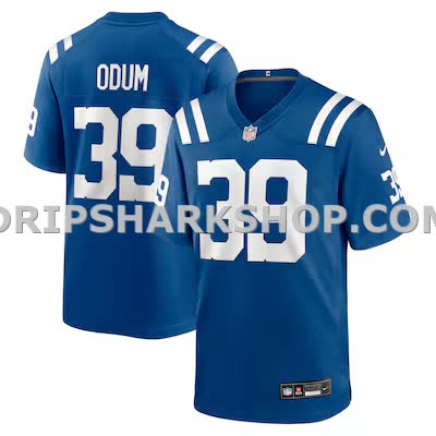 Mens Nike George Odum Royal Indianapolis Colts Team Game Jersey