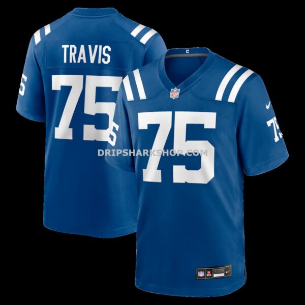 NFL14e908G04-62538d Mens Nike Jalen Travis Royal Indianapolis Colts Team Game Jersey