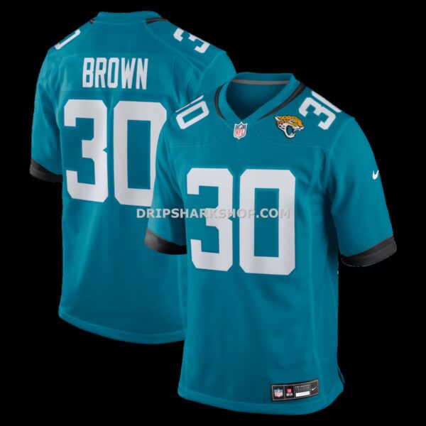Mens Nike Montaric Brown Teal Jacksonville Jaguars Game Player Jersey