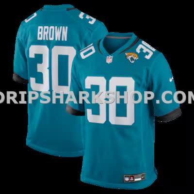 Mens Nike Montaric Brown Teal Jacksonville Jaguars Game Player Jersey