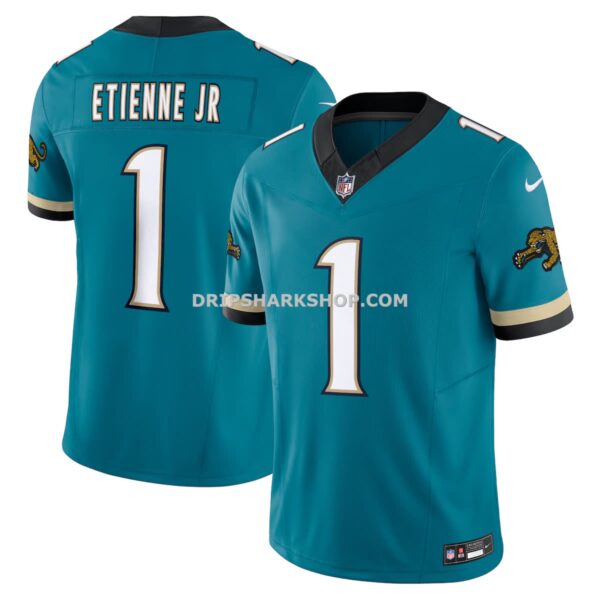 Mens Nike Travis Etienne Teal Jacksonville Jaguars Prowler Throwback Vapor Fuse Limited Jersey