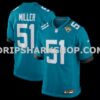 Mens Nike Ventrell Miller Teal Jacksonville Jaguars Game Jersey