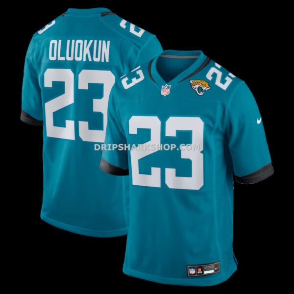Mens Nike Foyesade Oluokun Teal Jacksonville Jaguars Game Player Jersey