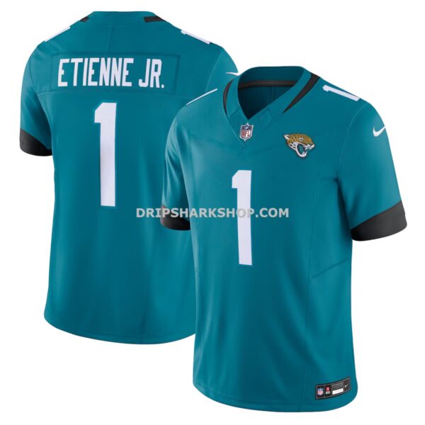 Mens Nike Travis Etienne Teal Jacksonville Jaguars Vapor Fuse Limited Jersey