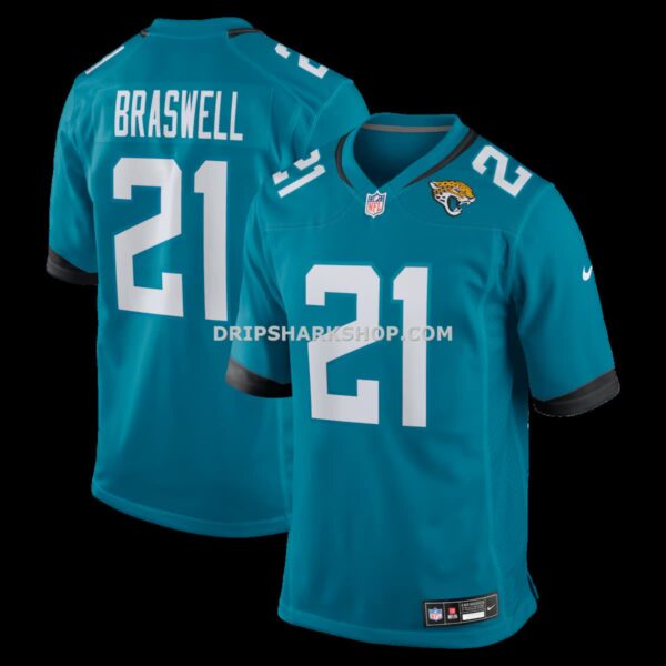 Mens Nike Christian Braswell Teal Jacksonville Jaguars Team Game Jersey