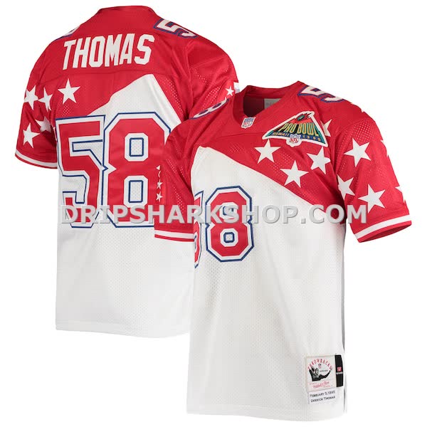 Mens Mitchell And Ness Derrick Thomas White Red Afc 1995 Pro Bowl Authentic Jersey Pi4023000