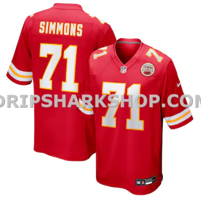 Mens Nike Josh Simmons Red Kansas City Chiefs Team Game Jersey