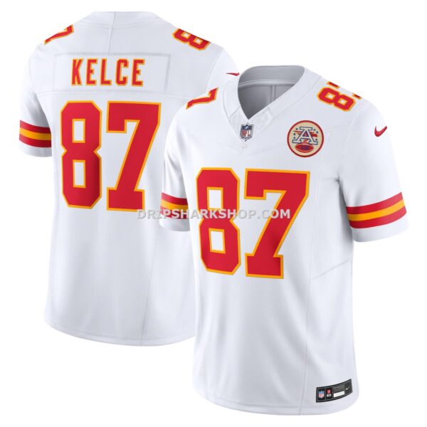 Mens Nike Travis Kelce White Kansas City Chiefs Vapor Fuse Limited Jersey