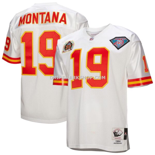 Mens Mitchell And Ness Joe Montana White Kansas City Chiefs 1994 Authentic Throwback Retired Player Jersey