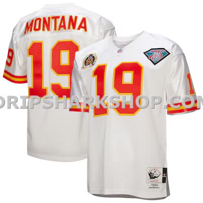 Mens Mitchell And Ness Joe Montana White Kansas City Chiefs 1994 Authentic Throwback Retired Player Jersey
