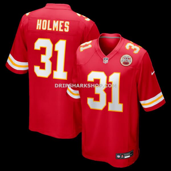 Mens Nike Priest Holmes Red Kansas City Chiefs Game Retired Player Jersey