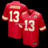 Mens Nike Nazeeh Johnson Red Kansas City Chiefs Game Player Jersey